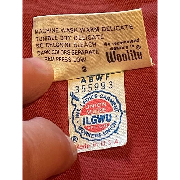 Vintage Salmon Blazer by Country Suburbans Union Made in USA ILGWU Sz 12 office - Picture 3 of 11